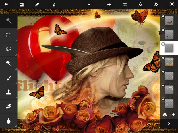 Adobe Photoshop Touch auf dem iPad 2