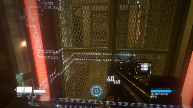 Den Fahrstuhl kann der Spieler mit einem Tastendruck hacken.