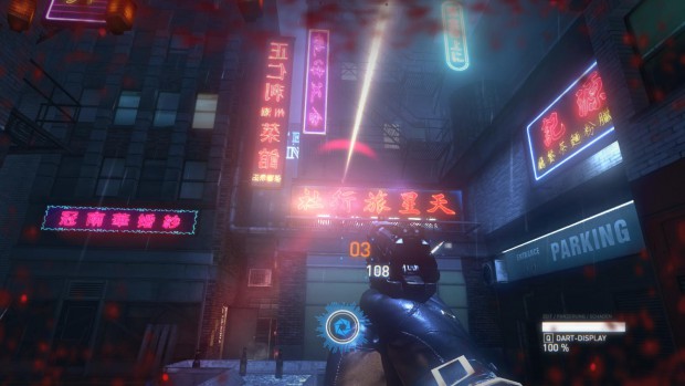 Feuergefecht in asiatisch anmutenden Hinterhöfen des Jahres 2069