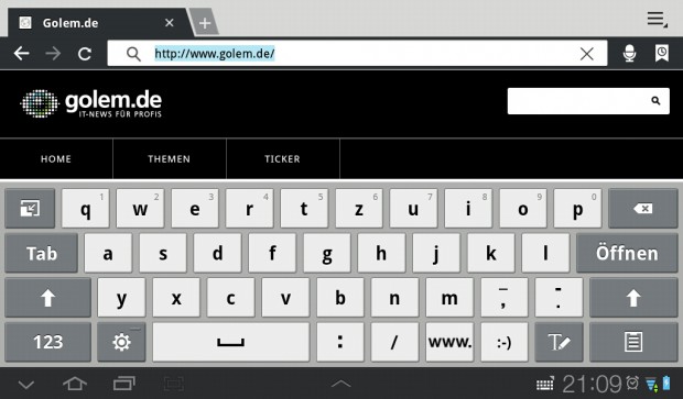 Die Samsung-Tastatur kann kein Multitouch.