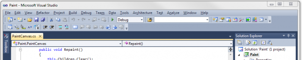 Toolbar in Visual Studio 10