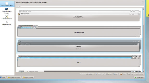 Der Theme-Manager Aurorae mit QML