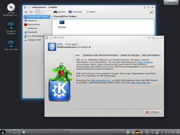 KDE SC 4.7.4 unter Sabayon 8