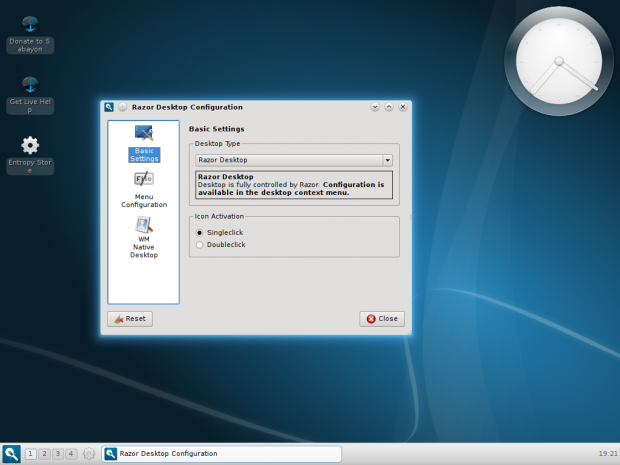 ... wie etwa der experimentelle Desktop Razor-Qt.