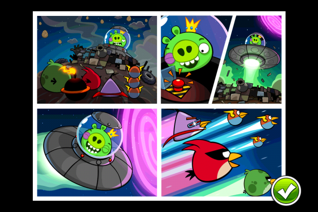 Mehr als gezeichnete Zwischenbilder gibt es auch in Space nicht.