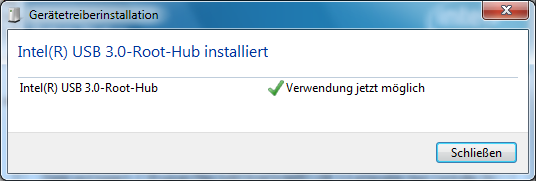 Nach dem Root Hub ist die Installation komplett.