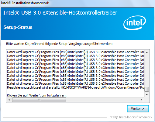 Das Setup erfolgt Intel-typisch mit einem eigenen Programm.