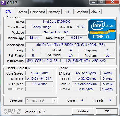 Der Core i7-2600K läuft im Z77-Board.