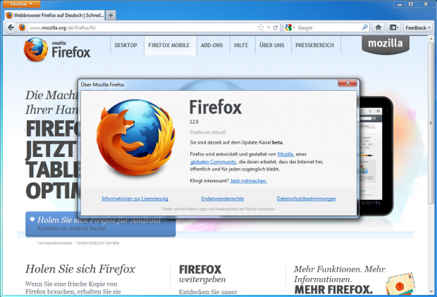Firefox 12 Beta
