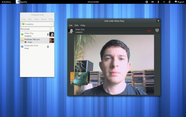 Die neue Video-UI von Empathy (Bild: Gnome-Projekt/CC-BY-SA 3.0)