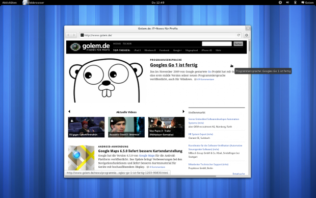 Epiphany heißt nur noch Webbrowser, ...