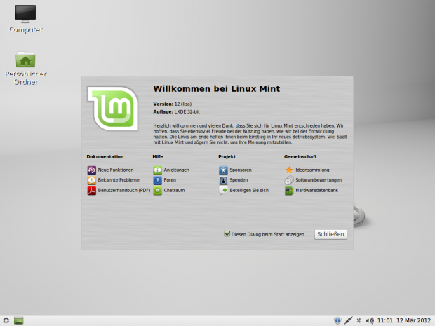 Linux Mint: LXDE-Abkömmling von Lisa 12 veröffentlicht - Golem.de