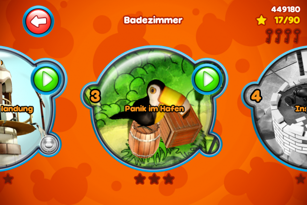 Die Level schaltet der Spieler nacheinander frei.