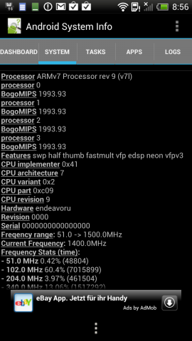 Die vier Kerne des Tegra-3-Chips können mit bis zu 1,5 GHz getaktet werden.