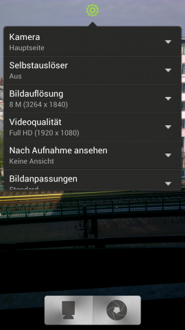 Die Optionen der Kamera-App
