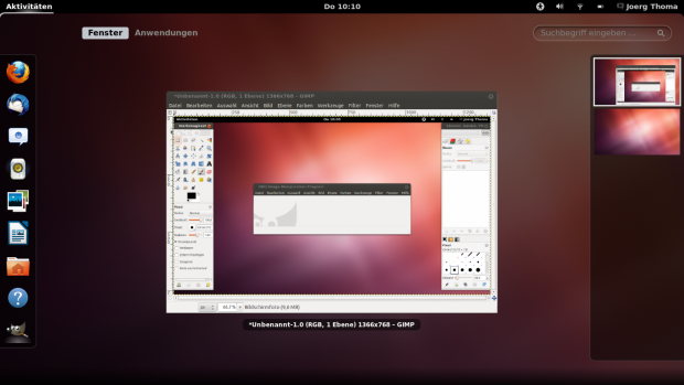 Unter Ubuntu 12.04 lässt sich auch die Gnome-Shell 3.4...