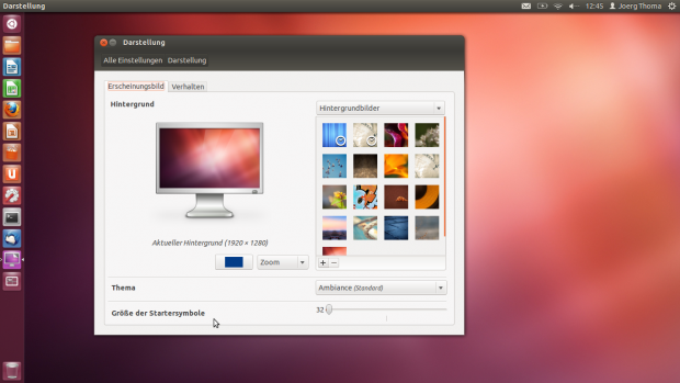 In der 3D-Varainte von Unity lässt sich die Größe der Dash-Icons in den Systemeinstellungen ändern. 