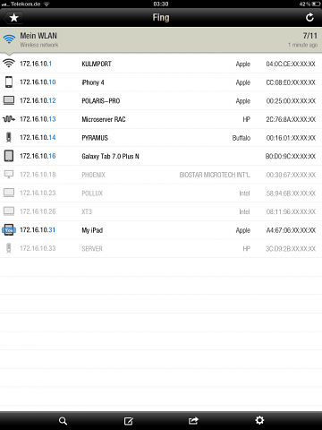 Nach einem Netzwerkscan sieht der Nutzer, welche Geräte angeschaltet sind.