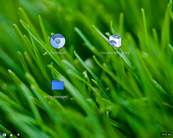 Ein App-Launcher zeigt installierte Anwendungen.