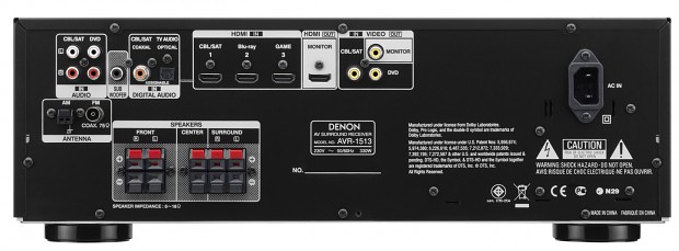Denon AVR-1513 - Rückseite (Bild: Denon)