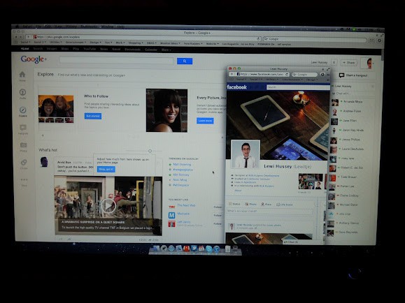 Bei Lewi Hussel passt Facebook in den Google+-Whitespace. (Bild: Lewi Hussel)