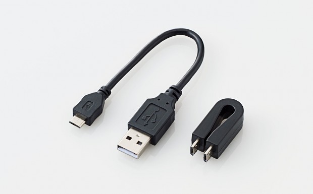Elecom-DVB-T-Empfänger 12123 - zwei USB-Kabel für unterschiedliche Geräte (Bild: Elecom)