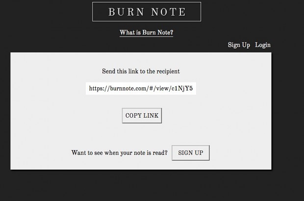 Kurz-URL von Burnnote (Screenshot: Golem.de)