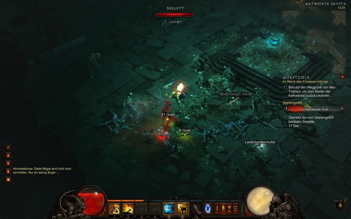 Nette Abwechslung, aber arg selten: Der Spieler muss eine Minute lang den feindlichen Ansturm überleben.