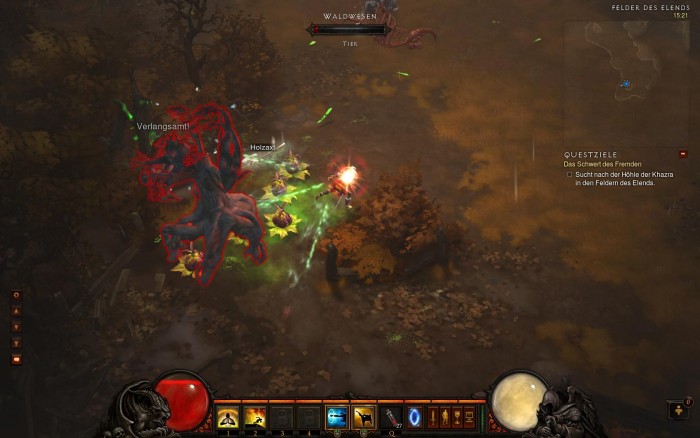 Nicht nur Monster, sondern auch Bäume greifen den Spieler an.