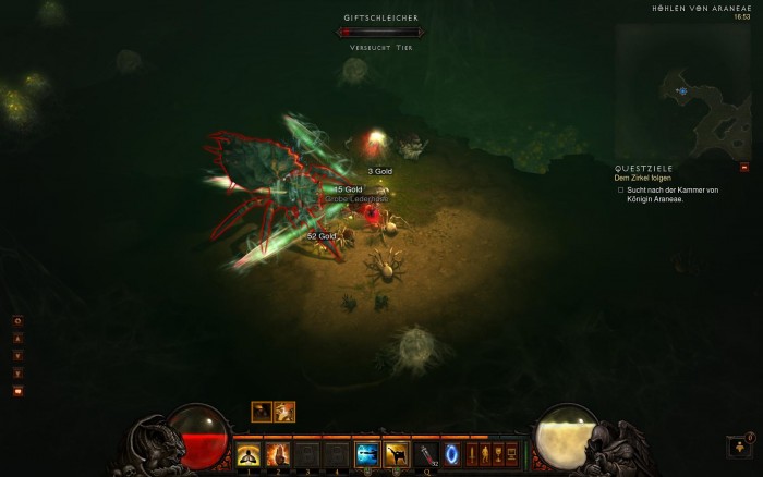 In düsterer Finsternis warten unter anderem Spinnen.