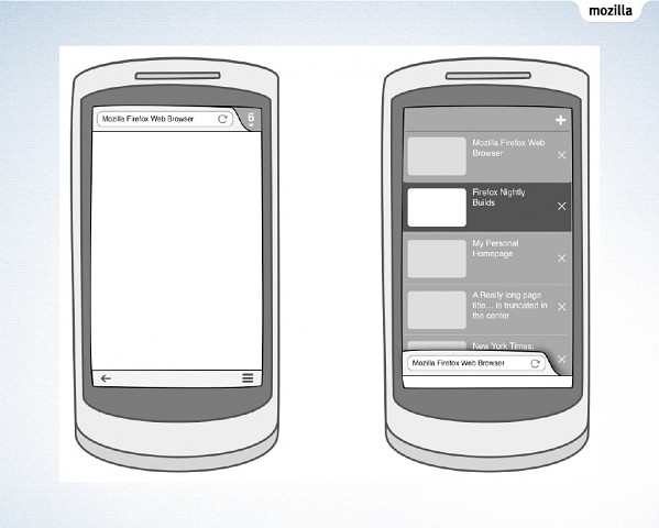 Designskizzen f&uuml;r Mozillas mobiles Betriebssystem Boot to Gecko
