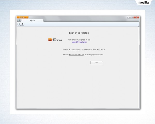 Nutzer melden sich mit Persona am Browser an, der dann alle Anmeldungen im Web &uuml;bernimmt.