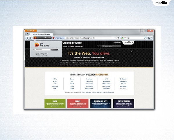 Nutzer melden sich mit Persona am Browser an, der dann alle Anmeldungen im Web &uuml;bernimmt.