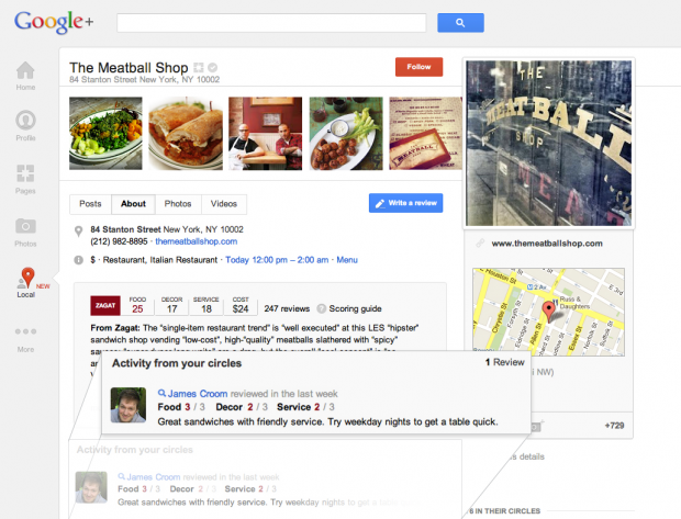 Google Local auf der Google+-Seite (Quelle: googleblog.blogspot.de)