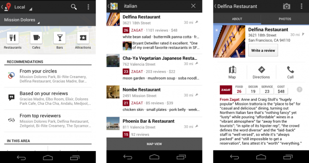 Google+ Local auf einem Android-Smartphone (Quelle: googleblog.blogspot.de)