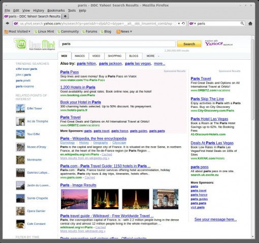 Yahoo als Standardsuchmaschine