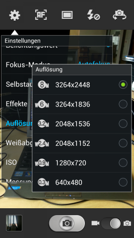 Die Kamera hat eine Aufl&ouml;sung von 8 Megapixeln.