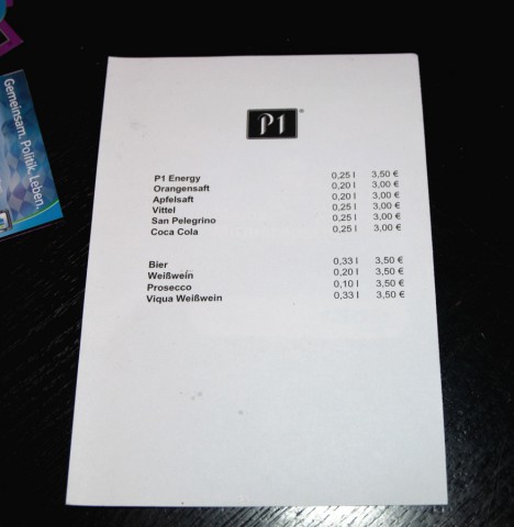 Die Auswahl der Freigetränke