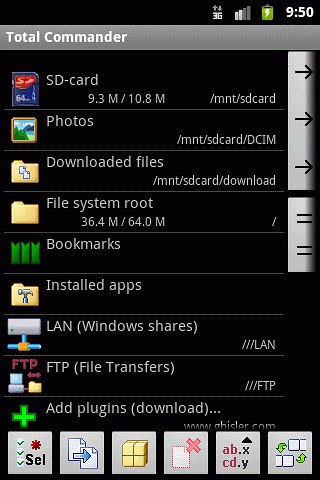 Total Commander für Android, hier in einem Smartphone-Emulator (Screenshots: Christian Ghisler)