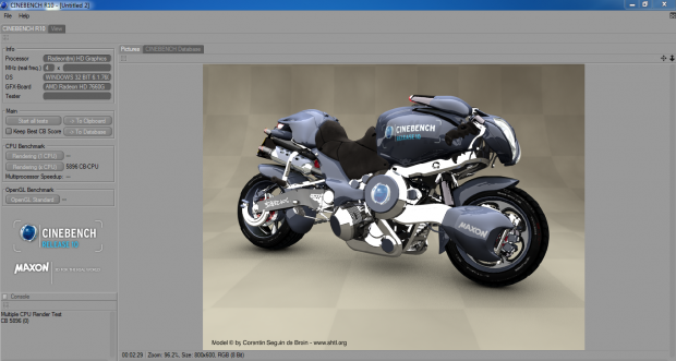 Cinebench R10 auf dem Trinity-Notebook