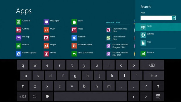 Windows 8 Release Preview - virtuelle Tastatur (Bild: Microsoft)