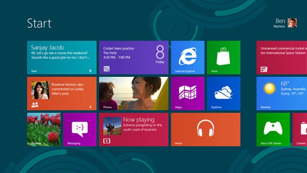Startscreen von Windows 8