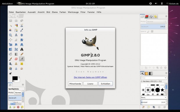 Gimp 2.8 im Einfenstermodus