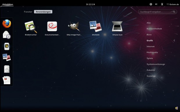 Die Grafikanwendungen der Standardinstallation von der CD und nachinstalliertem Gimp 2.8