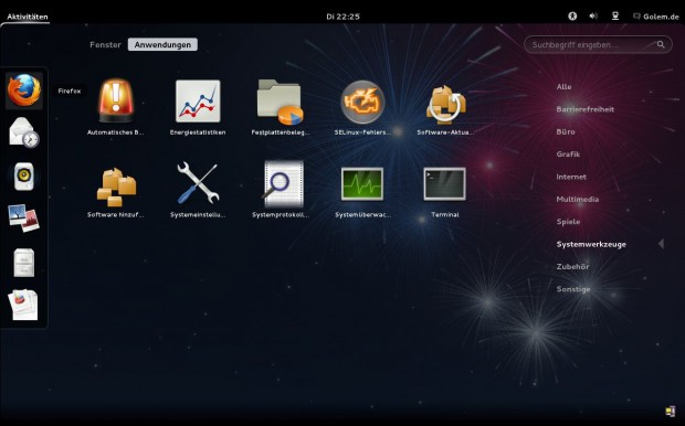 Die Systemwerkzeuge der Standardinstallation von der CD