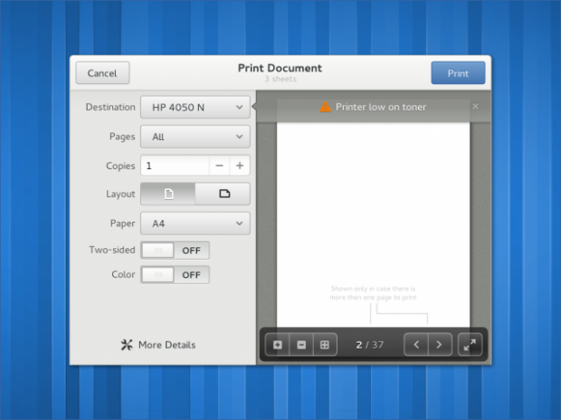 Der überarbeitete Druckdialog