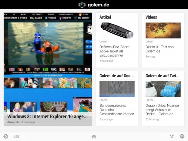 Golem.de in Google Currents - Queransicht (Bild: Golem.de)