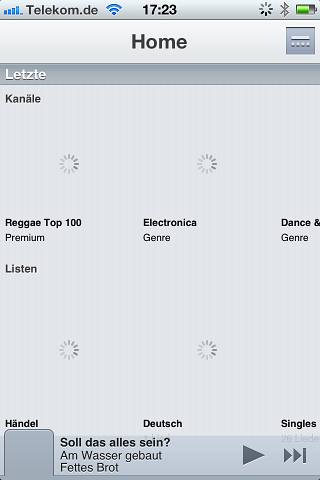 Music Unlimited für iOS - bei einem kurzen Test wurden nicht alle Cover-Fotos und Kanalbilder geladen. (Bild: Sony)