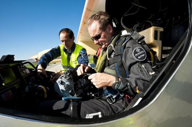 André Borschberg, der andere Gründer, fliegt die Etappe nach Madrid. (Foto: Solar Impulse/Jean Revillard)