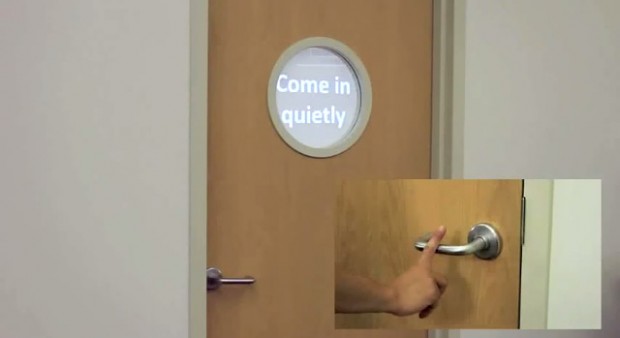 Eine Tür mit Touché-Sensor könnte durch unterschiedliche Arten der Berührung der Türklinke unterschiedliche Nachrichten anzeigen (Screenshot Golem.de)